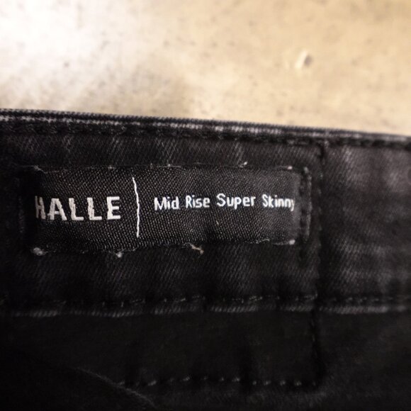 True Religion Halle Jeans Women’s 29 Black Mid Rise Super Skinny Denim - Picture 4 of 14